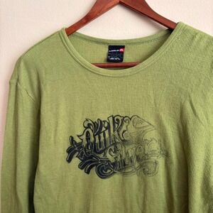 VTG Y2K Mall Core Grunge Skater Quiksilver Waffle Thermal Longsleeve XL